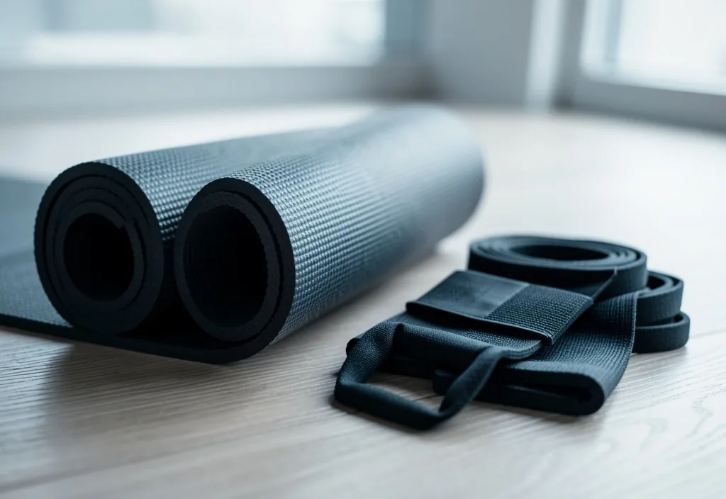 Yoga mat and resistance bands