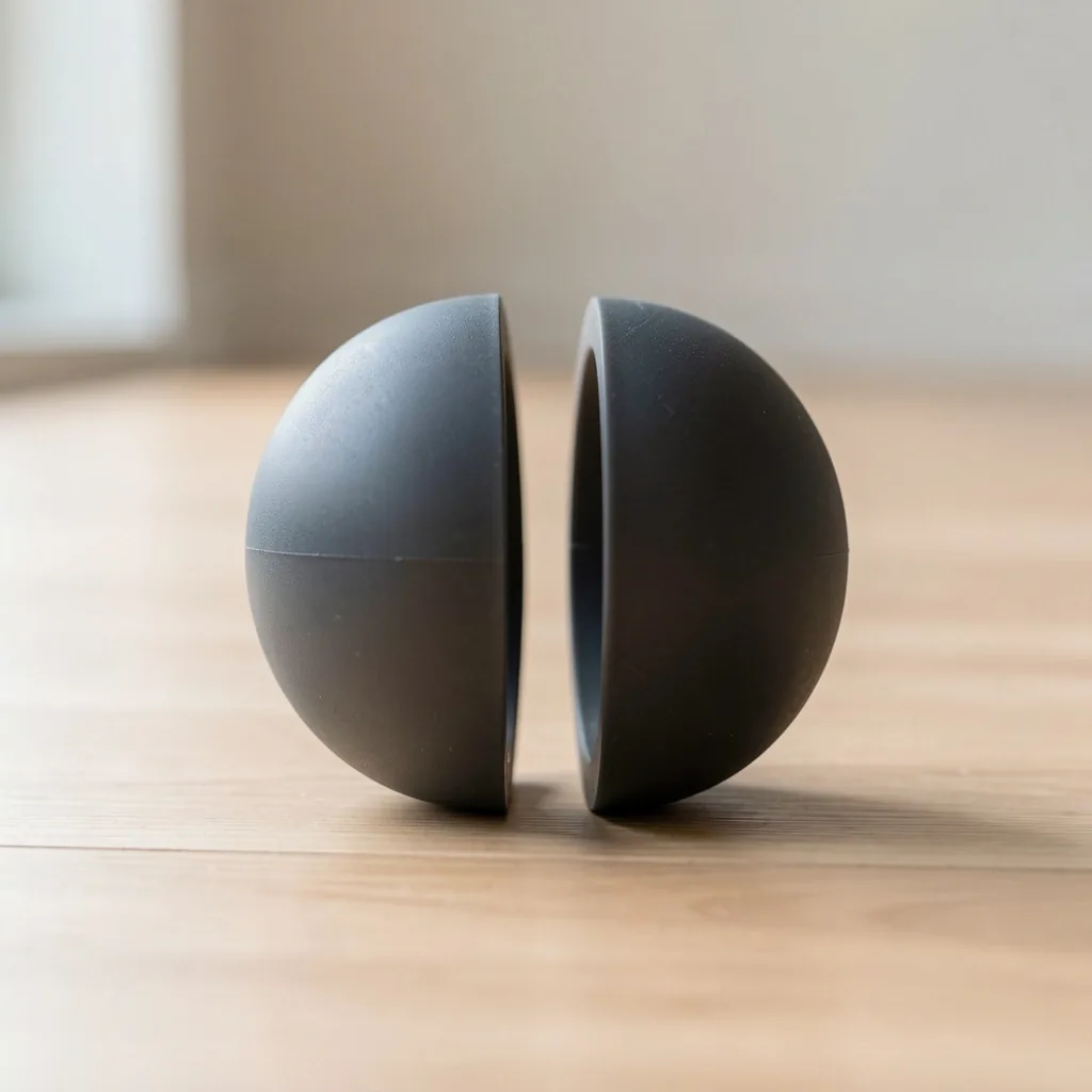 Peanut massage ball designed to cradle the spine